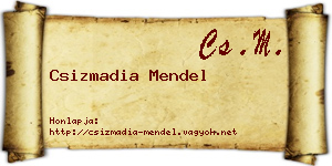 Csizmadia Mendel névjegykártya